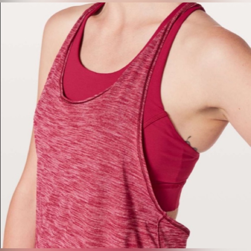 LULULEMON Twist & Toil Tank - Heathered Red/Ruby Red - 8 - NWT